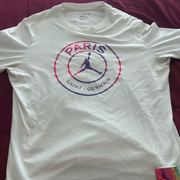 JORDAN MEN PARIS SAINT-GERMAIN LONG SLEEVES TEE (WHITE) - Picture 6 of 6